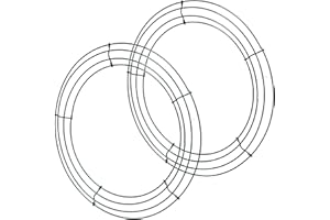 URATOT 2 Pack 14 Inch Wire Wreath Frame Round Christmas Dark Green Wreath Frame Metal DIY Floral Crafts Wire Wreaths Ring for New Year Thanksgiving Valentines Day Decorations