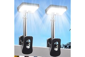 Thumok Clip On Solar Lights Outdoor, Motion Sensor Outdoor Lights, 92 LEDs 600LM Solar Fence Lights Outdoor,360°Rotatable Adjustable Solar Lights for Chain Link Fence,Deck, Gutter,Camping (2)