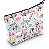 MEIKIUP Las Vegas Makeup Travel Bag Las Vegas Souvenirs Makeup Bag Welcome to Las Vegas Gift Las Vegas Trip Gift (Las Vegas bag)