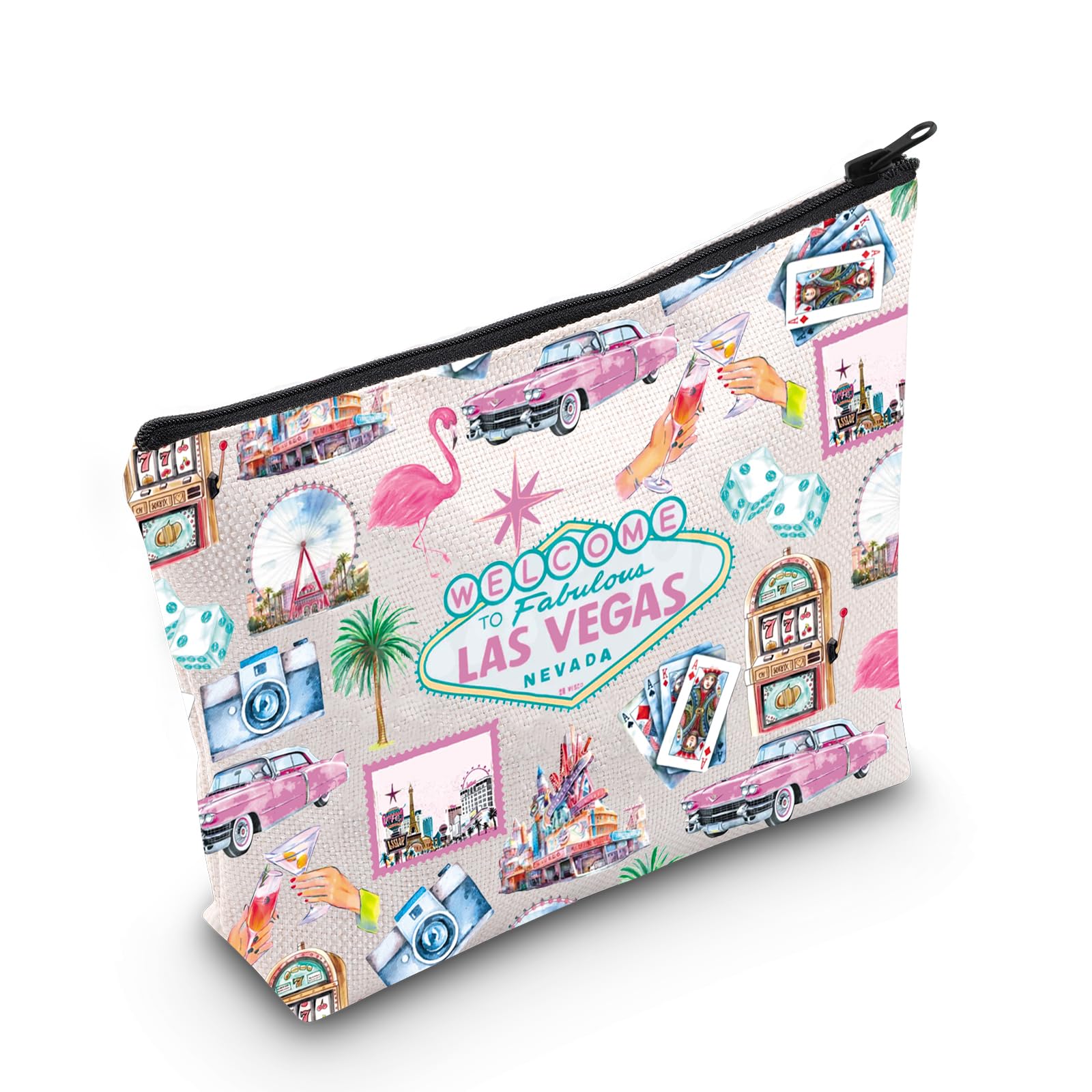MYSOMY Las Vegas Makeup Travel Bag Las Vegas Souvenirs Makeup Bag Welcome to Las Vegas Gift Las Vegas Trip Gift (Las Vegas bag3)