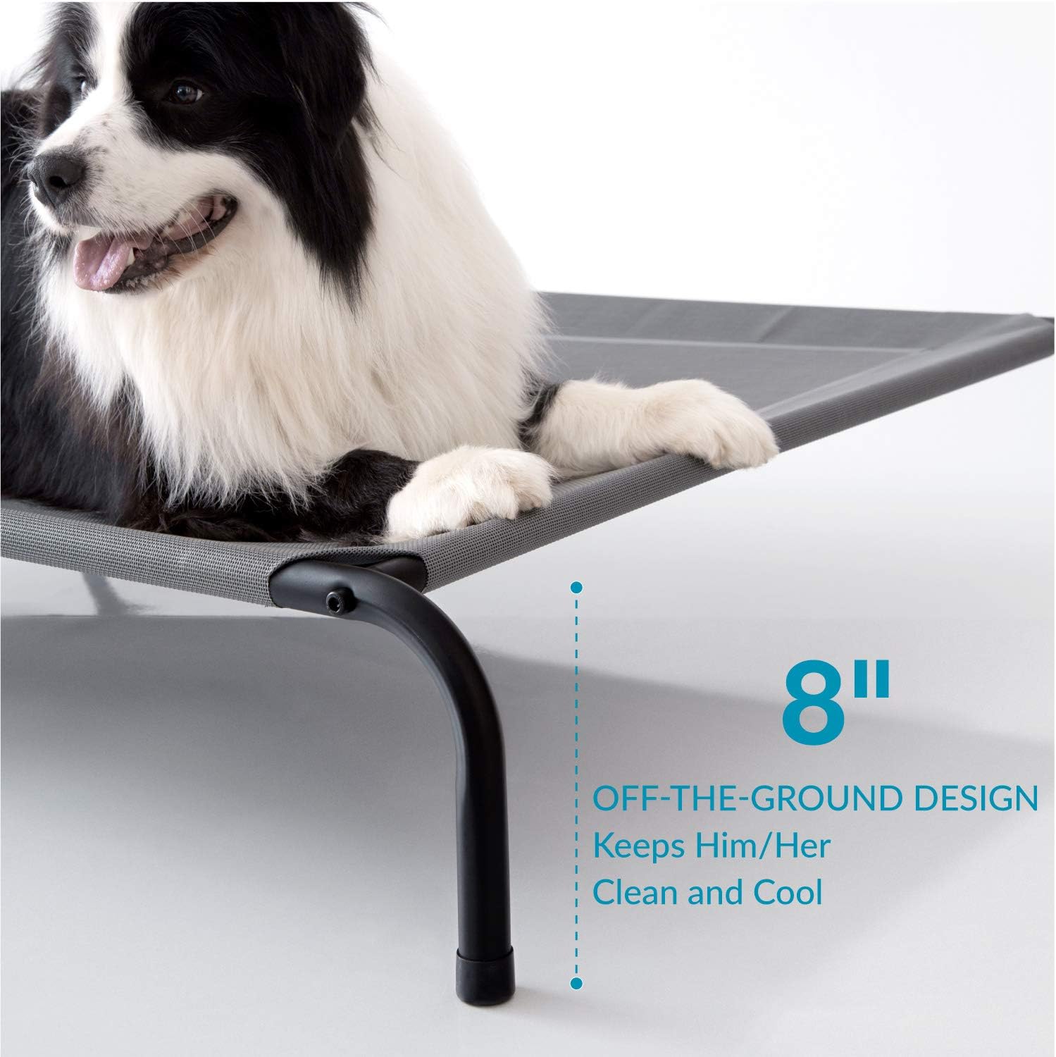 Bedsure Elevated Dog Bed - Large Raised Dog Cot for Large Dogs & Cats - Portable Indoor & Outdoor Pet Bed for Camping or Beach - Cooling Summer Frame with Breathable Mesh - Grey… : Pet Supplies