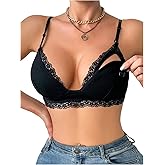 SweatyRocks Women's Nursing Bras Lace Trim Wireless Maternity Bra for Pregnancy Breastfeeding Sleep Bralette