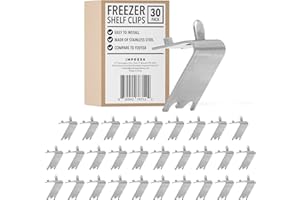 IMPRESA 30 Pack Commercial Freezer Shelf Clips - Compatible with True & Other Commercial Refrigerators - Model 7122 Stainless Steel - Freezer & Refrigerator Shelf Clip Support