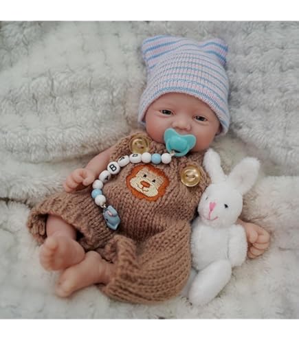 MYREBABY - Mini Muñeca De Silicona Para Bebé De 7 Pulgadas, Reborn, De Cuerpo Completo, Realista, Para Recién Nacidos, Vida Real, Miniatura (niña