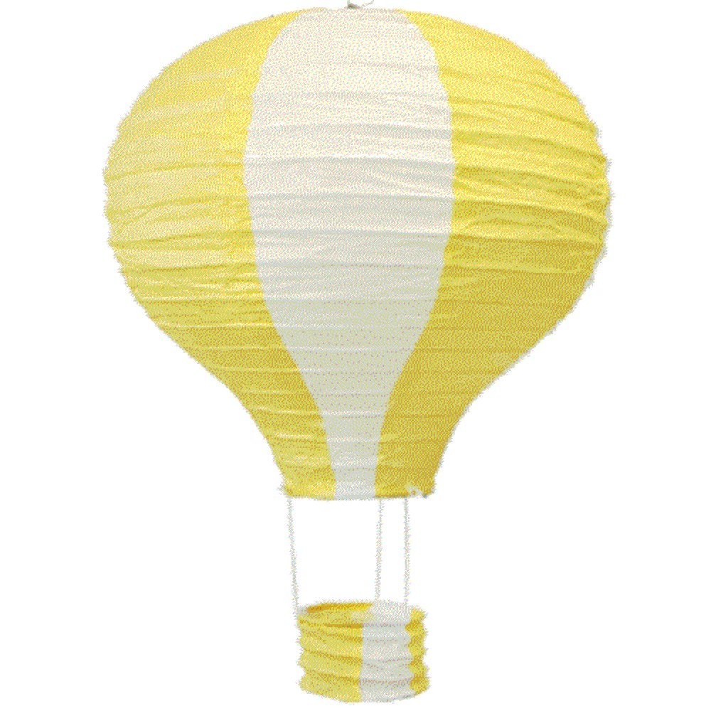 Hot Air Paper Lantern Wedding Party Decoration Craft Lamp Shade (14" (35CM), Yellow Stripes)