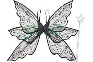 Lizxun Fairy Wings for Women Girls Butterfly Fairy Wings for Sparkle Princess Wings Halloween Cosplay Costumes Party Favor