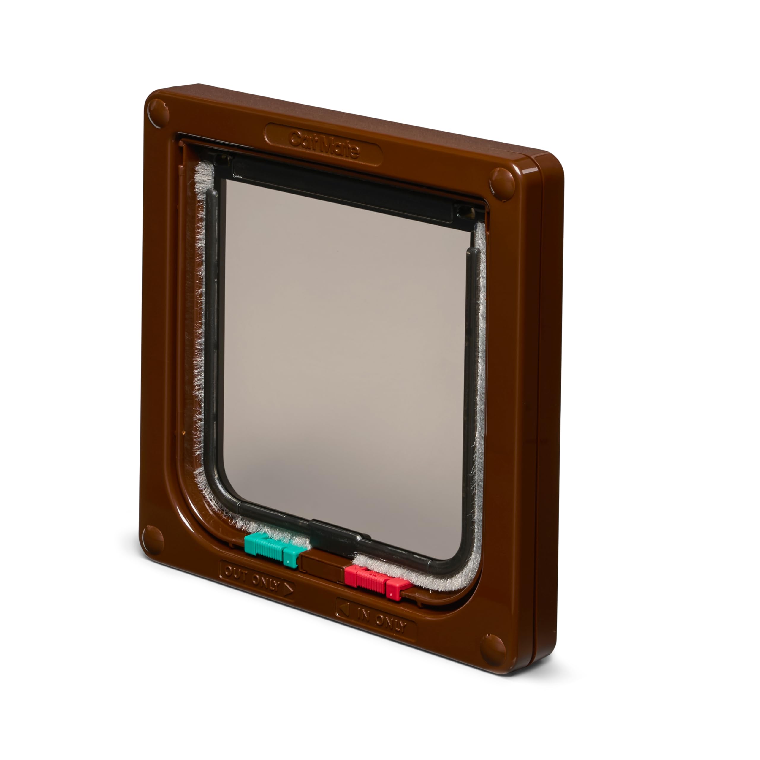 Cat Mate 4-Way-Locking Cat Flap (309) - Secure Lockable Door for Small to Medium Sized Cats, Easy to Install and Use, for Screen, UPVC and Wood, Brown