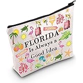 POFULL Florida vacation Gift Florida Is Always a Good Idea Cosmetic Bag Florida Travel Gift