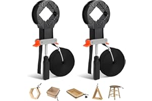 Mxclimate Woodworking Strap Clamps, 2 pack 33ft Quick Release Band Clamp with 4 Corner Claws | Adjustable Picture Frame Clamp