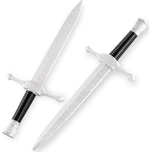 Hapdream 16" PU Fake Foam Sword Toy, 2 Pcs Fake Foam Dagger Knife | Medieval Knight Sword for Play Fighting, Halloween Cospla