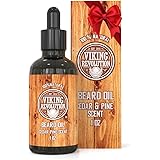Beard Oil Conditioner - All Natural Cedarwood & Pine Scent with Argan & Jojoba Oils - Softens & Strengthens Beards and Mustac