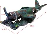 XUBX Aquarium Decoration Rock Resin Combat Aircraft Ornament 24 cm view 2