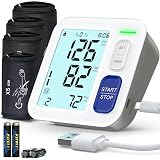 Blood Pressure Machine Upper Arm, 4 Size Cuffs Included, XS 4"-7.5", Small 7"-9", Medium 9"-17" and Extra Large XL Cuff 13"-21", Accurate Automatic Digital BP Monitor Home Use, Large Backlit LCD
