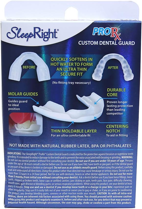 SleepRight ProRx Custom Fit Dental Guard - Helps with Teeth Grinding, Clenching and Bruxism - Provides Maximum Protection: Health & Personal Care