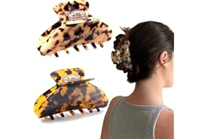 EYEGLA 2 Pcs Large Hair Claw Clips Tortoise Shell Big Claw Hair Clips for Thick Hair Strong Hold No Slip Grip Hair Jaw Clips for Women