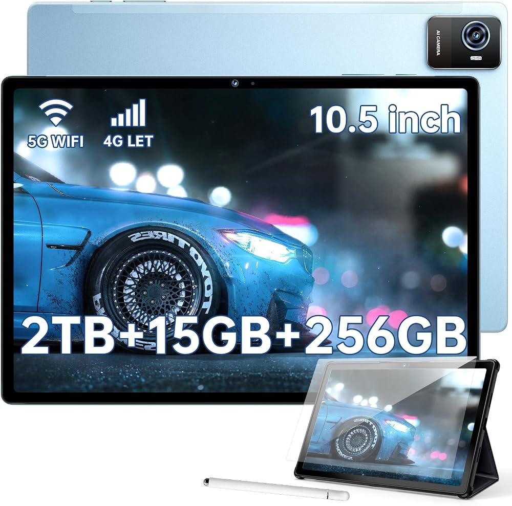 OUKITEL OKT3 10.51" 15GB RAM 256GB Android 13 Tablet 8250mAh 4G LTE Blue