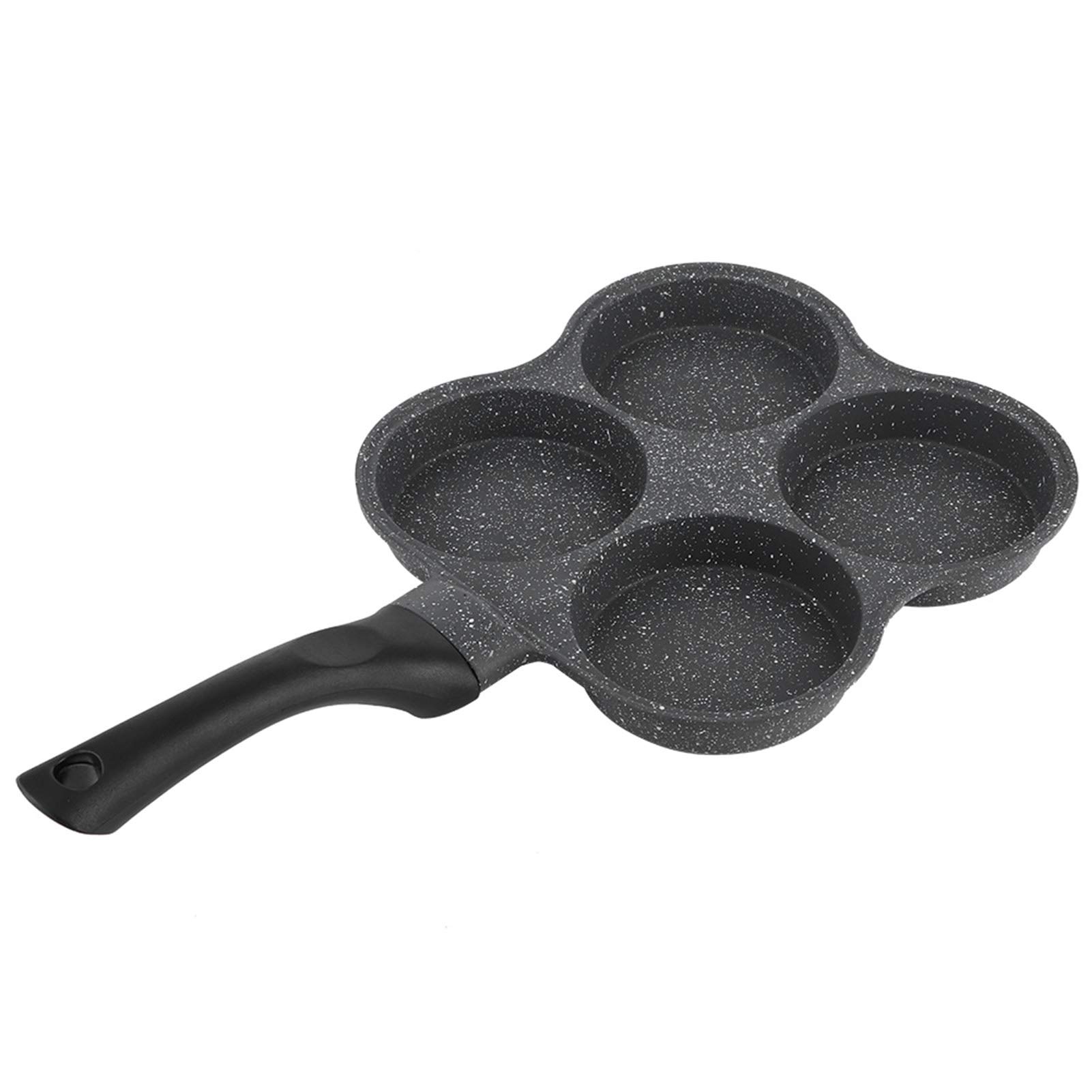 Jectse Frying Pan, Breakfast Maker, Non‑Stick Aluminum 4‑Hole for Egg Burger, Breakfast Pancake Pan, Omelet