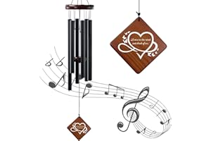 HOWARMER Windchimes in Memory of a Loved One, 36'' Memorial Wind Chime for Outside, Sympathy Wind Chime for Loss of Mother, Father or Loved One, with Listen to The Wind and Think of Me Saying
