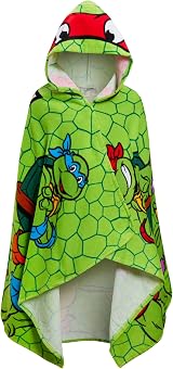Teenage Mutant Ninja Turtles Hooded Towel Raphael Poncho 100% Cotton view 1