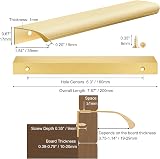 Malimali 10 Pack Gold Kitchen Cupboard Handles 200mm Brushed Brass Aluminum view 2
