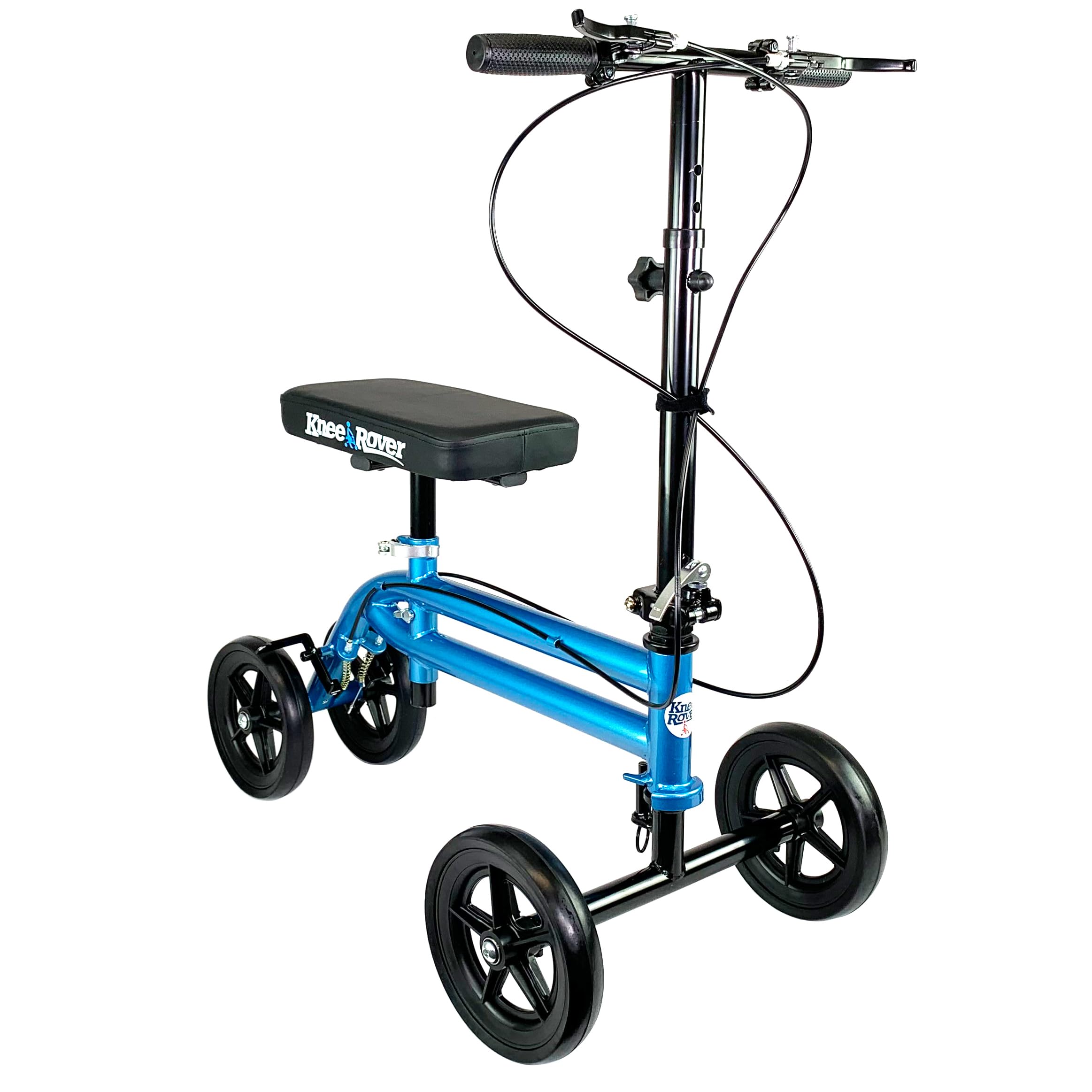 KneeRover Economy Steerable Knee Scooter – Foldable Mobility Aid & Knee Walker with Adjustable Handlebar and Comfortable Knee Pad for Adultss (Blue)