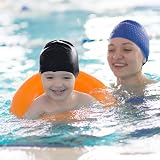 Darbermu Kids Swimming Cap Silicone 22x19cm Black Waterproof Stretchable view 3