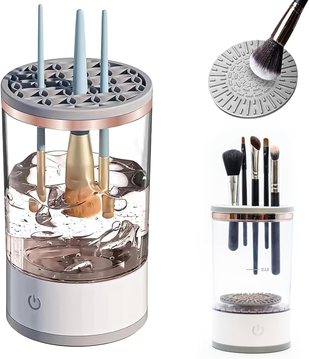 Electric Makeup Brush Cleaner Machine - Automatic Spinning Cleaner for All Size Brushes
