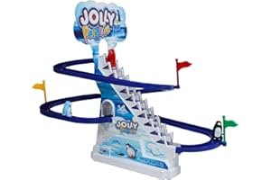PowerTRC 13" Penguin Slide Play Set, Jolly Penguin Race Stair Climbing Sliding Track Toy Set for Kids Toddlers