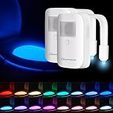 Chunace [2 Pack] Rechargeable Toilet Night Light LED Toilet Bowl Nightlights with Motion Activated Sensor, Fun Bathroom Acces