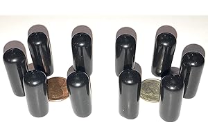 SB DISTRIBUTION LTD. SBDs (Pack of 10): 1/4"- 5/16" Round Black Vinyl Flexible End Cap Bolt Screw Rubber Thread Protector Safety Cover | for 0.250 Inch Pipe Post Tubing Rod OD Cover - 1" inside Height