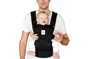 Ergobaby Omni Dream Cotton Baby Carrier Newborn to Toddler - Breathable Baby Carrier for Summer - All-Position Carriers for Newborn to Toddler with Lumbar Support (7-45 lbs) - Cotton, Oynx Black