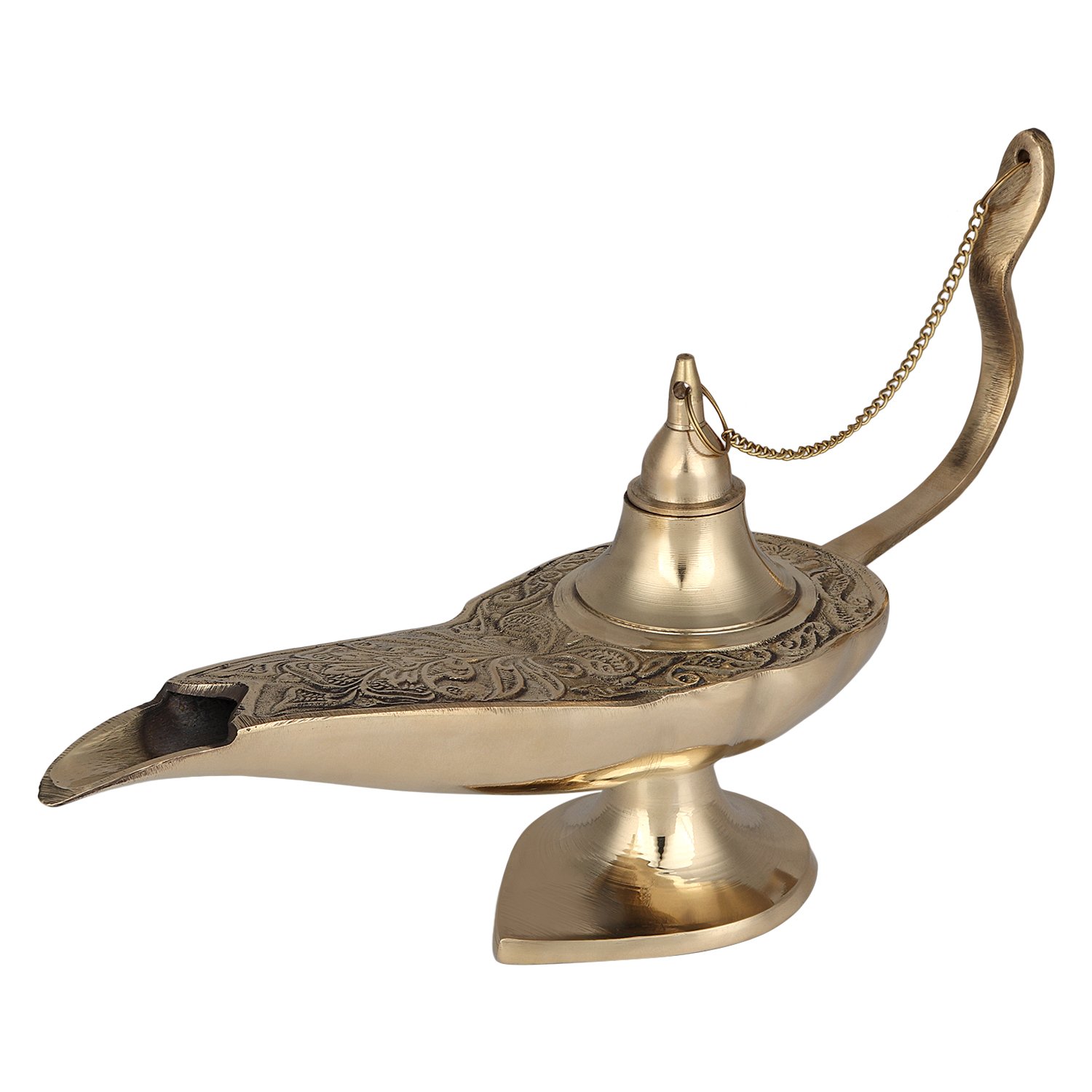 JMD Handcrafted Brass Aladdin genie lamps: incense tubes, Brass, Gold, 10-Zoll-,ALD-10