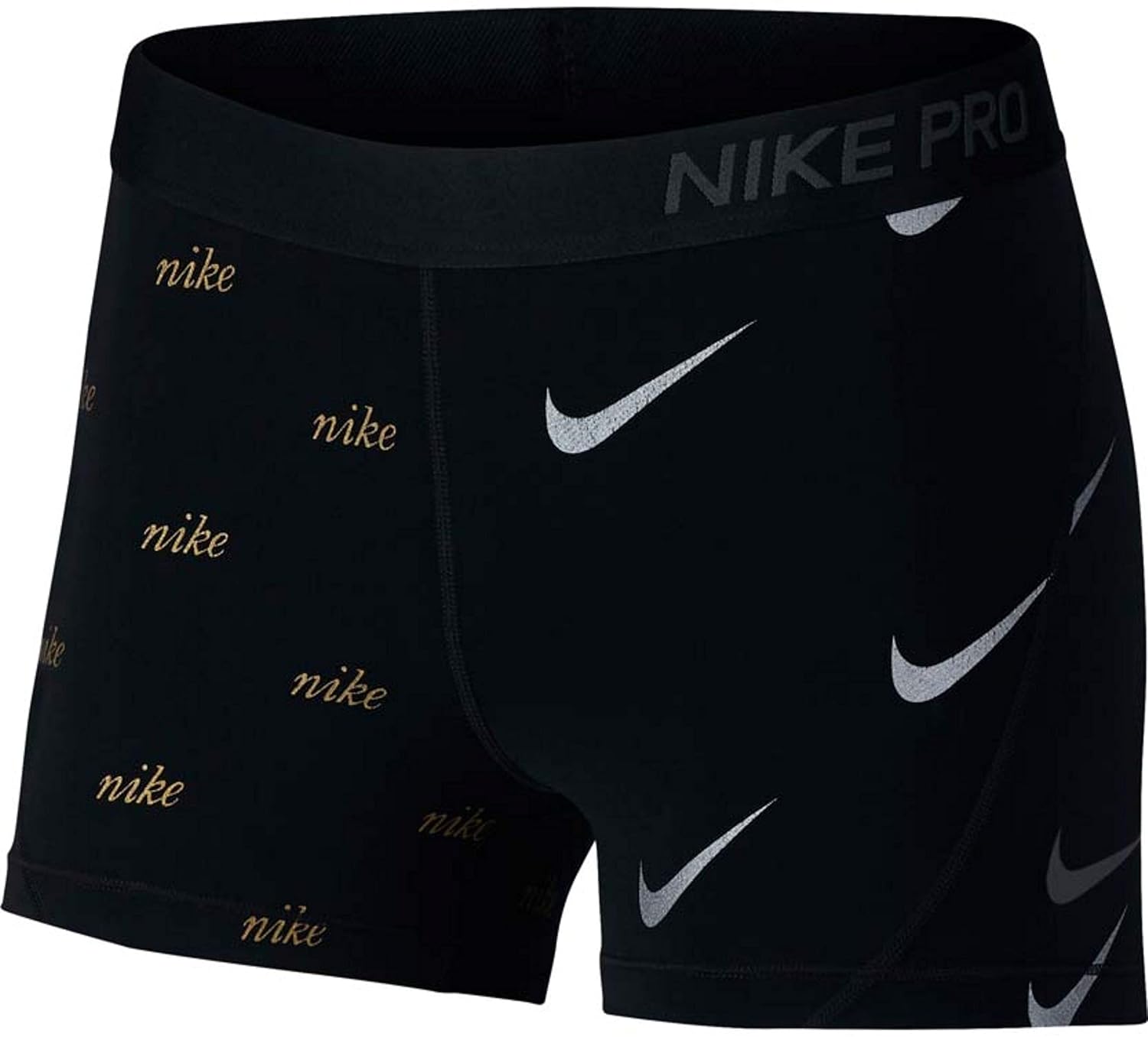 black and gold nike shorts womens