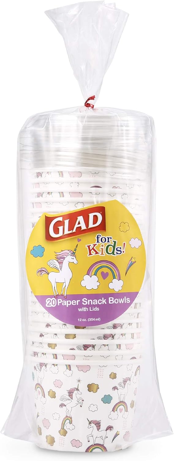 Glad for Kids Dinosaur Paper Cups, 20 Count - 6 Pack White Paper Cups with Dinosaur Design for Kids Heavy Duty Disposable Paper Cups for Everyday Use and All Occasions, 9 Ounces