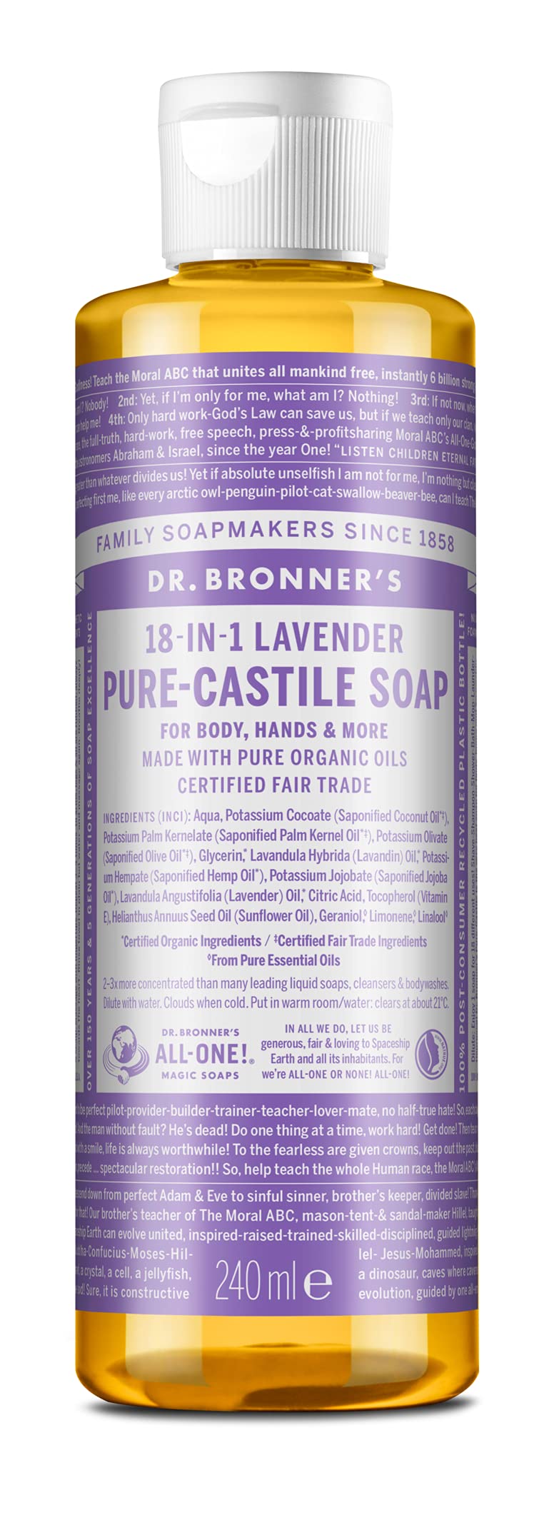 Dr. Bronner's Organic Liquid Soap Lavender 240 ml