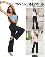 G4Free Yoga Pants with Pockets Wide Leg Trousers for Women XL Black UK Dress view 4