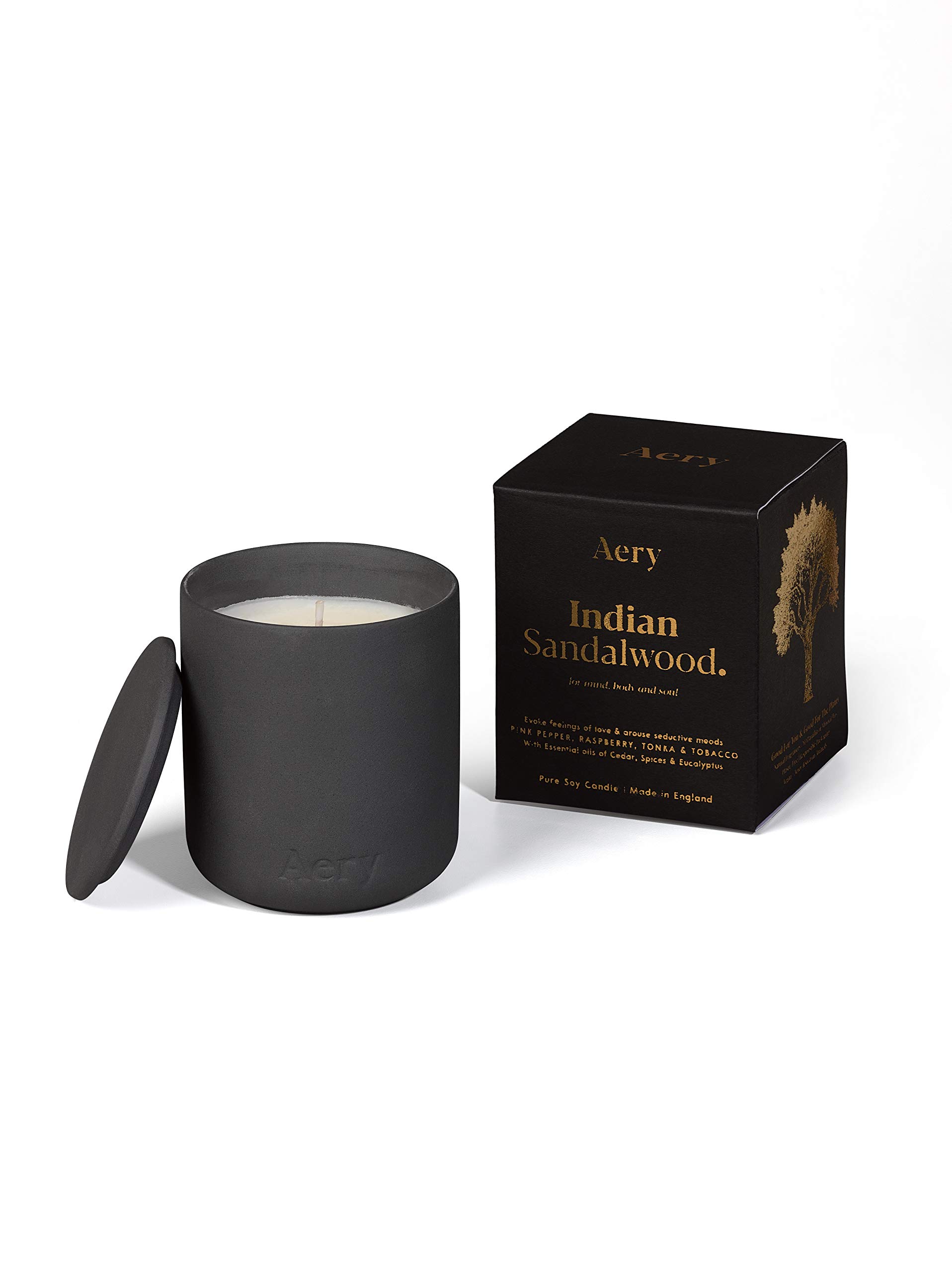 Aery Fernweh Candle, Indian Sandalwood,Black,One size,280g