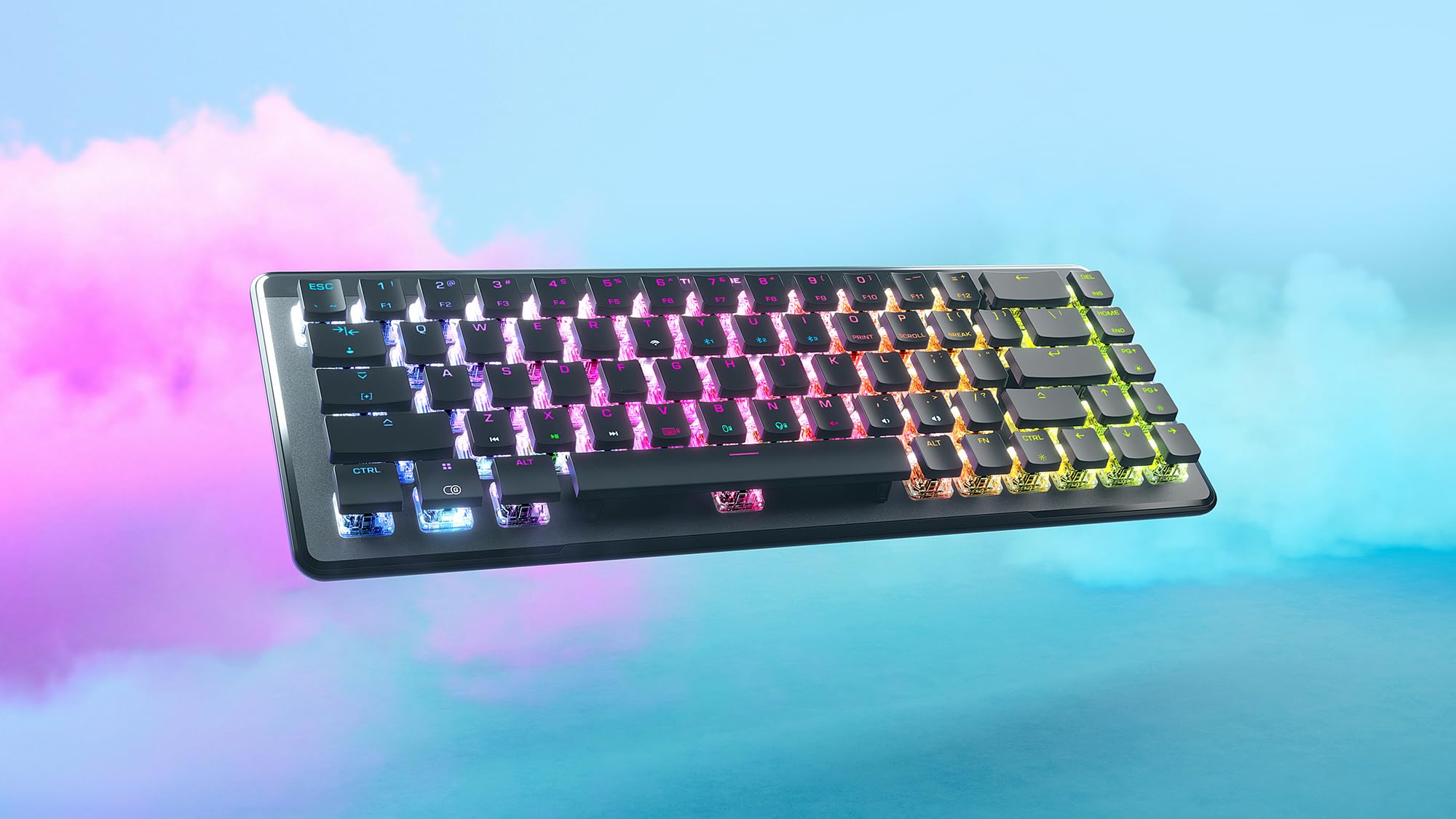 Turtle Beach Vulcan II Mini Air – Optisch-mechanische kabellose Gaming-Tastatur (65%), anpassbare RGB-Beleuchtung, abnehmbares Kabel, Smart Keys, Aluminiumplatte – Schwarz 2