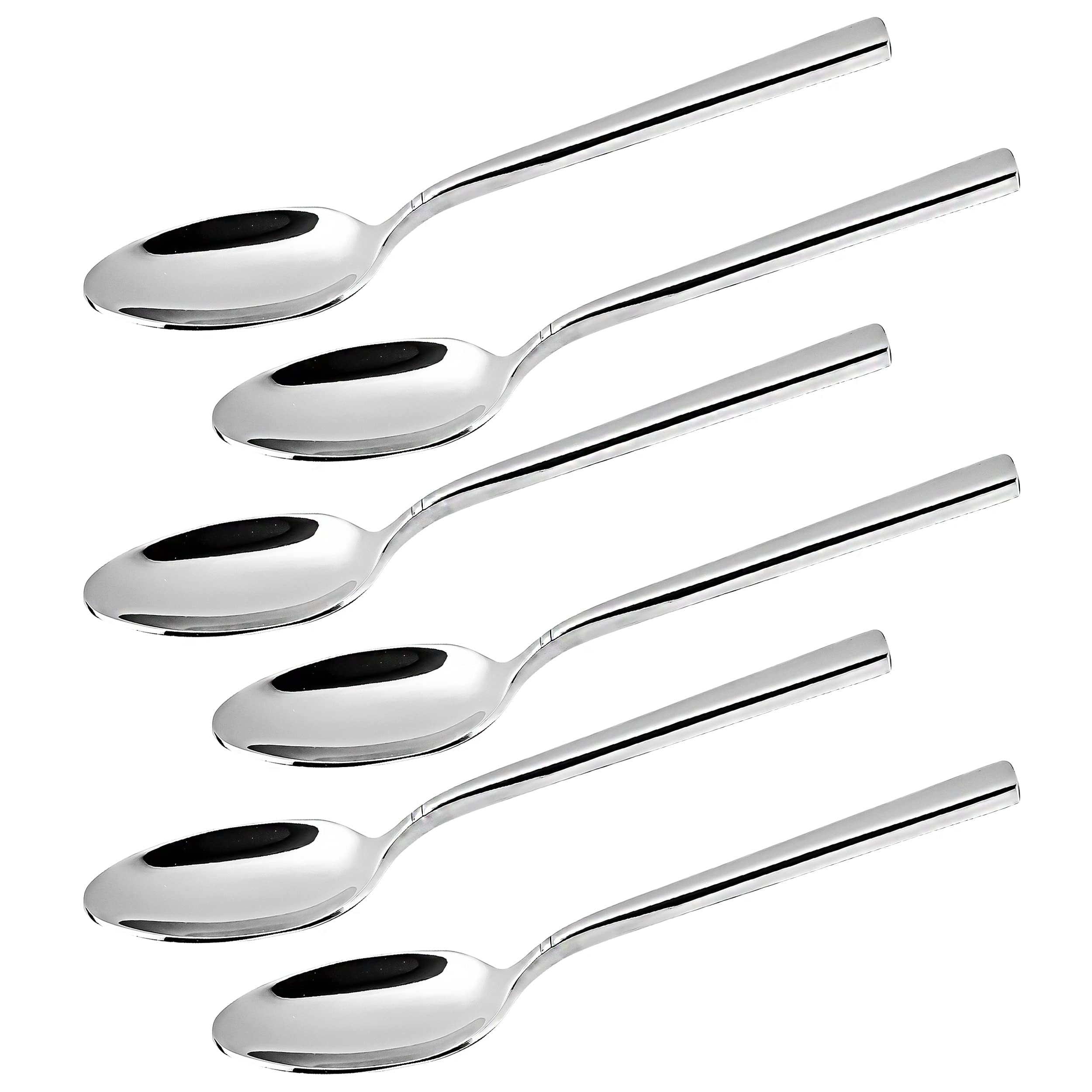 CAMRI Spoon Set – Dinner Spoons Set of 6, Stainless Steel, Cutlery Spoon, Mirror Polish, Silver, Dishwasher Safe,18cm / 7 in (C37- Heavy Duty)