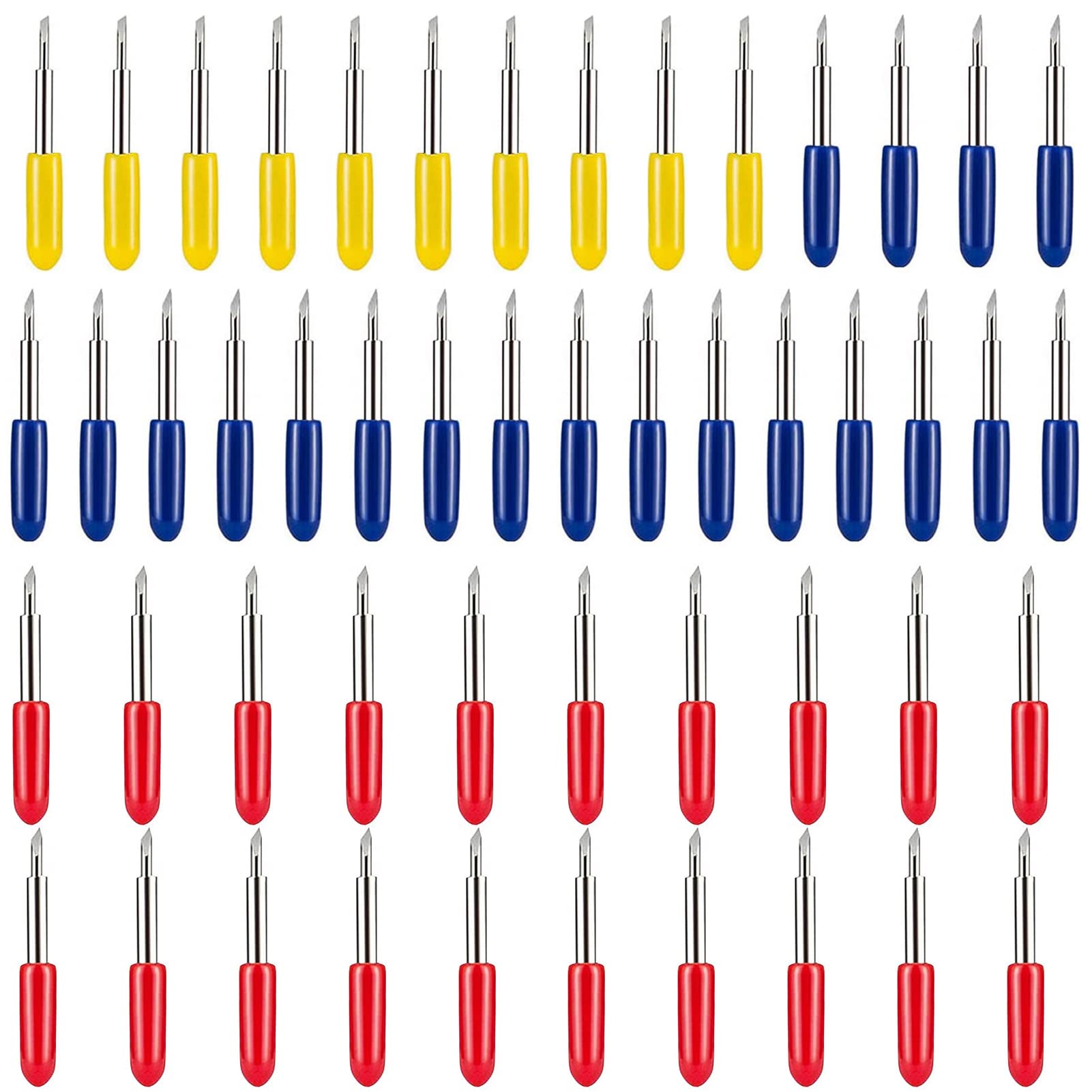 50PCS Replacement Blades for Cricut Maker, Plotter Blades Cutting Blades for Explore Air/Maker/Expression, 10PCS 30° Fine Point Blades, 20PCS 45° Standard Blades and 20PCS 60° Deep Cut Blade