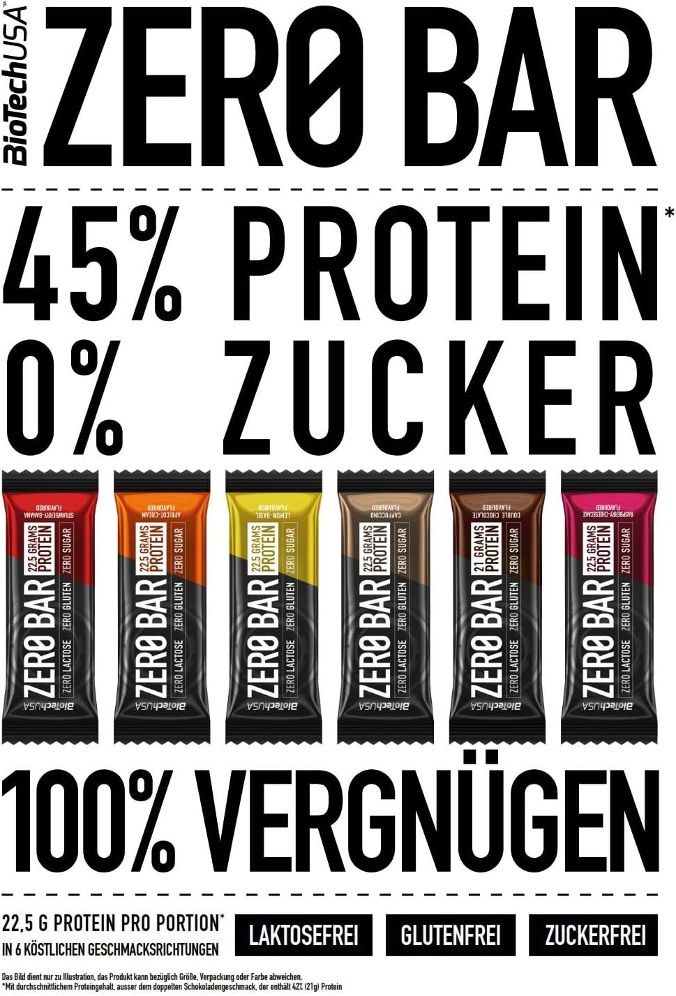 BioTechUSA Zero Bar Protein Snack - Low Sugar & Lactose-Free, 50 g (20er Pack) - Image 5