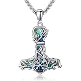 CUPENDA Viking Compass Necklace Sterling Silver Runes Vegvisir Pendant Necklace Mothers Day Jewelry Gift for Women Mom