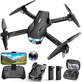 1080P Drones with Camera for Adults, Foldable Drone with 2 Batteries | FPV App Control Quadcopter with Carrying Case, Optical Flow Hover, One Key Start, 3 Speed Modes and 360&deg; Flip