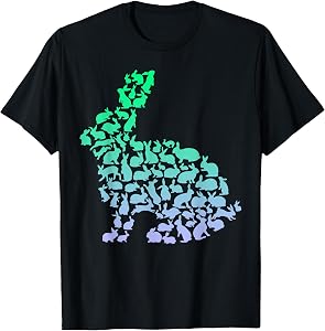 Silhouette Bunny Design for Rabbit Lover | Boys Rabbit T-Shirt
