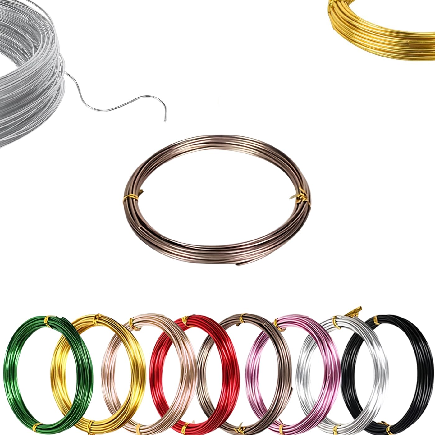 45m Brown Aluminum Craft Wire 1mm 18 Gauge,Thin Crafting Bendable Sculpting Copper Wires,Weaving Wrapping Florist Metal Wire for Jewellery Making,Modelling,Bead Floral Making Skeleton Wires