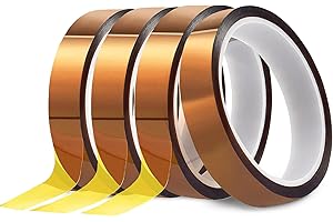 Beezay Goods Heat Tape for Sublimation, 10mm x 4 (108ft), Heat Transfer Tape, Thermal Tape, Heat Resistant Tape for Heat Press, Printing, Soldering, Protecting Circuit Board, No Residue