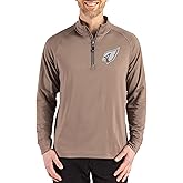 Cutter & Buck Men's Tan NFL Throwback Logo Adapt Eco Knit Stretch Recycled Quarter-Zip Pullover