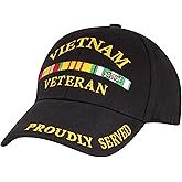 Trendy Zone 21 Vietnam Service Veteran Military Cap | Proudly Served Vietnam War Veteran | Adjustable Strap Baseball Cap | 100% Cotton Hat for Men and Women | Black Colo