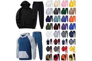 mjhGcfj Mens Tracksuit 2 Piece Hoodie,Warm Jogging Activewear With Long Sleeve Pullover Hoodies Casual Sweatsuit Sets for Men