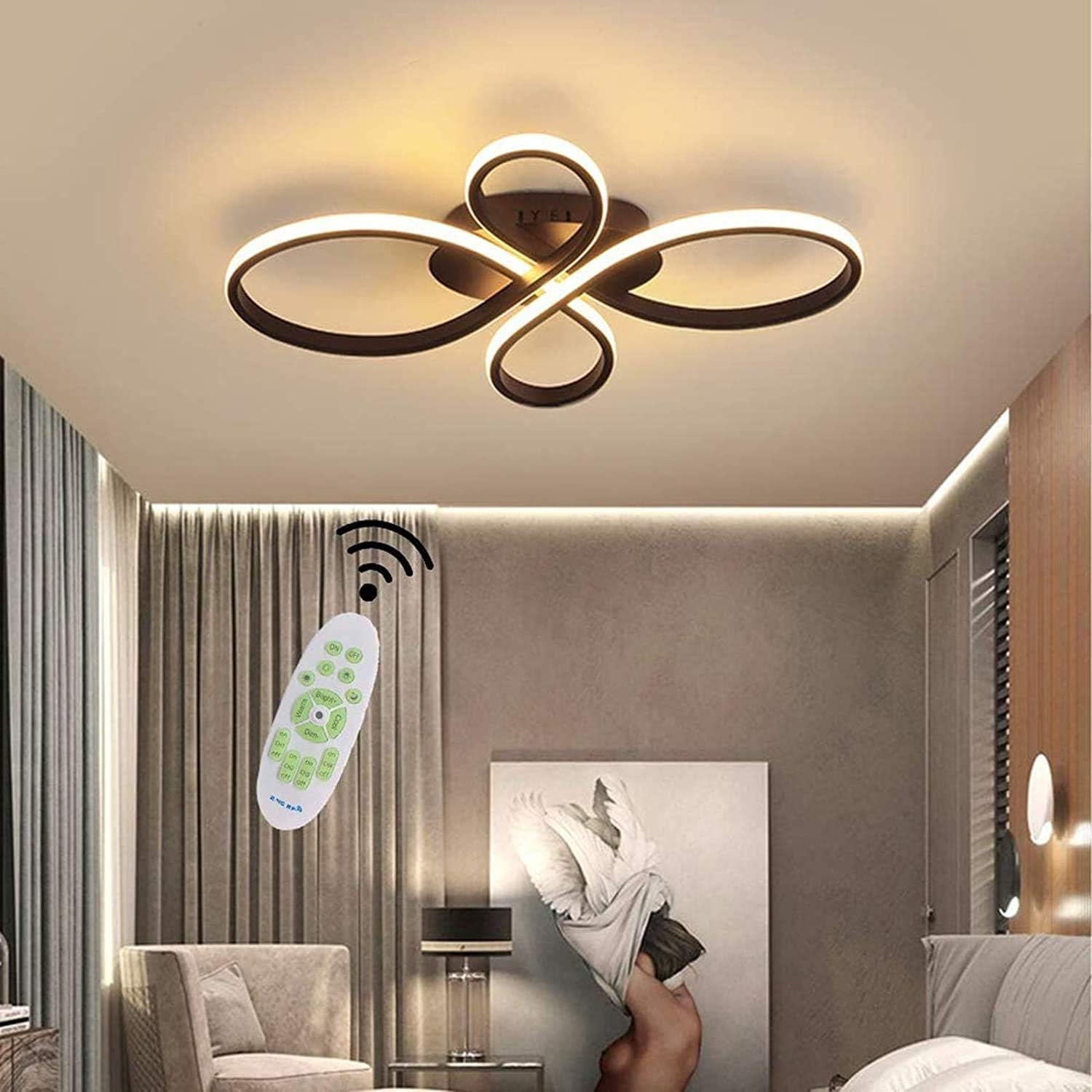 LED Deckenleuchte Mit Blumen Design - Dimmbar & Fernbedienung Für Wohnzimmer & Schlafzimmer